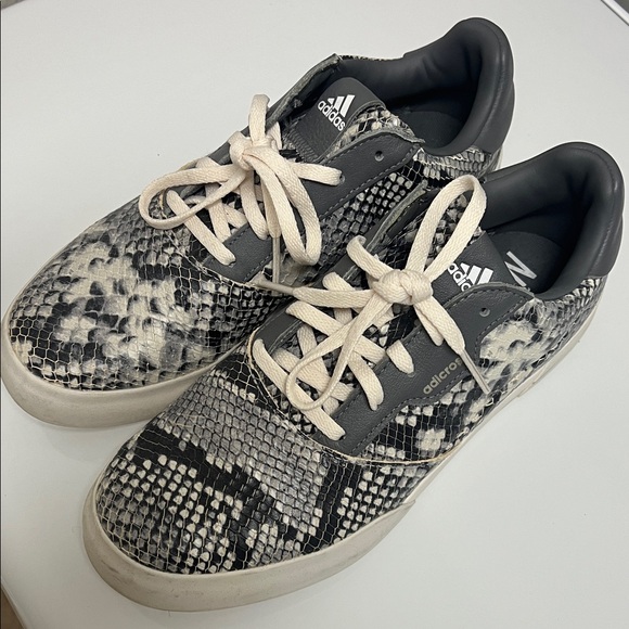 Adidas Black and Cream Snake Pattern Sneakers - Picture 1 of 4
